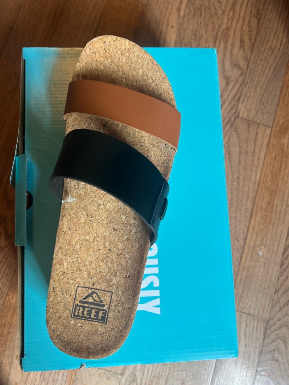 Reef Cushion Vista Hi Slide Sandal Tag - Black Duo - Picture 2 of 5